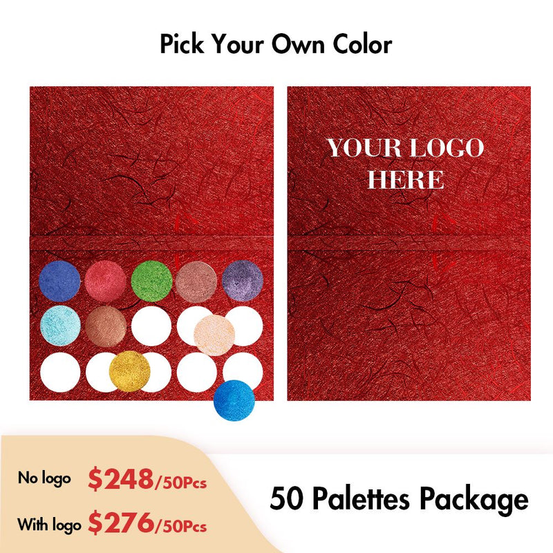 Paleta de sombras de ojos personalizada de 15 colores【50 piezas】