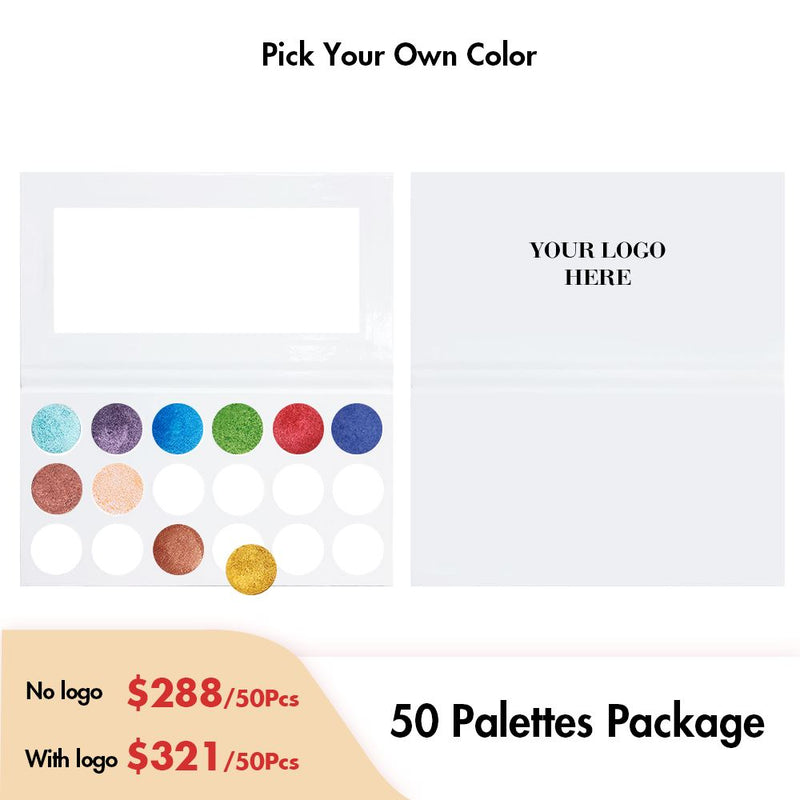 Paleta de sombras de ojos de bricolaje de 18 colores 【50 piezas】