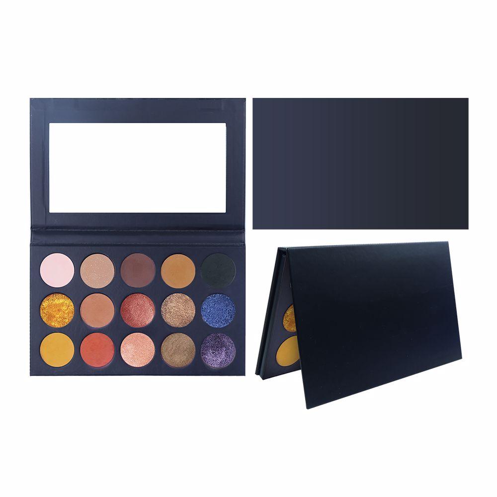 Paleta de sombras de ojos de 15 colores amarillo marrón