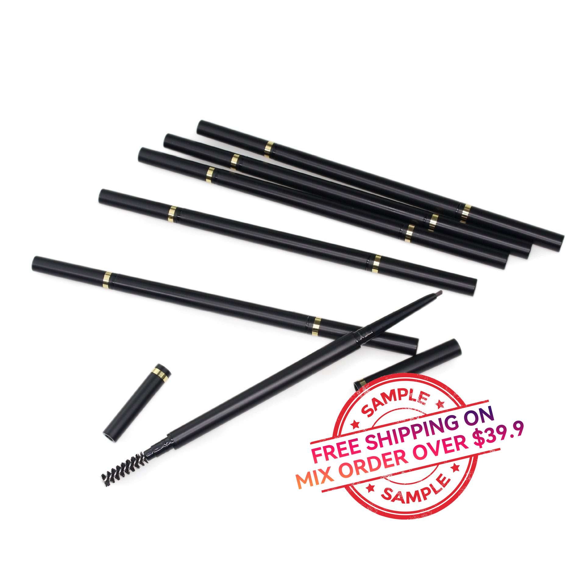 【SAMPLE】6 Colors  Black Tube Eyebrow Pencil -【Free Shipping On Mix Order Over $39.9】