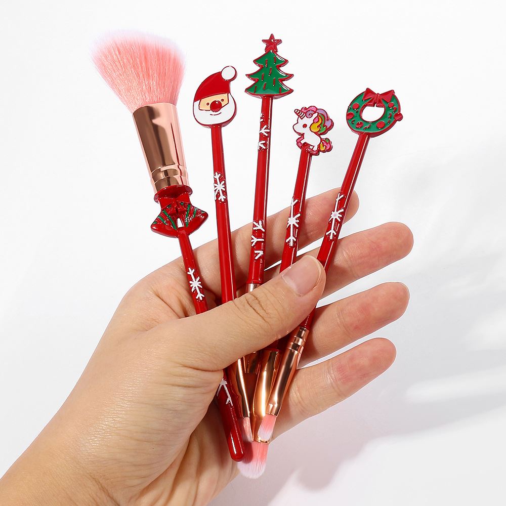 Ensemble de pinceaux de maquillage de Noël
