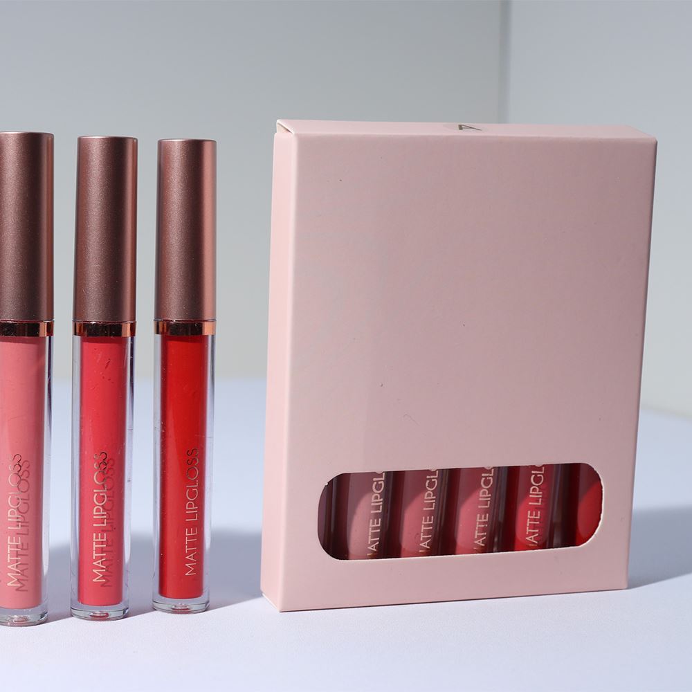 Nude Pink matte lip gloss Set (6PCS)