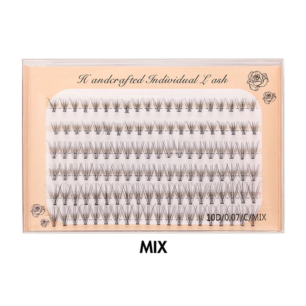 10D Six rows of mixed natural thick artificial single cluster false eyelashes
