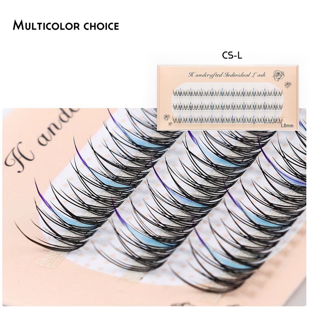 Single Cluster Natural Thick Color Sandwich False Eyelashes
