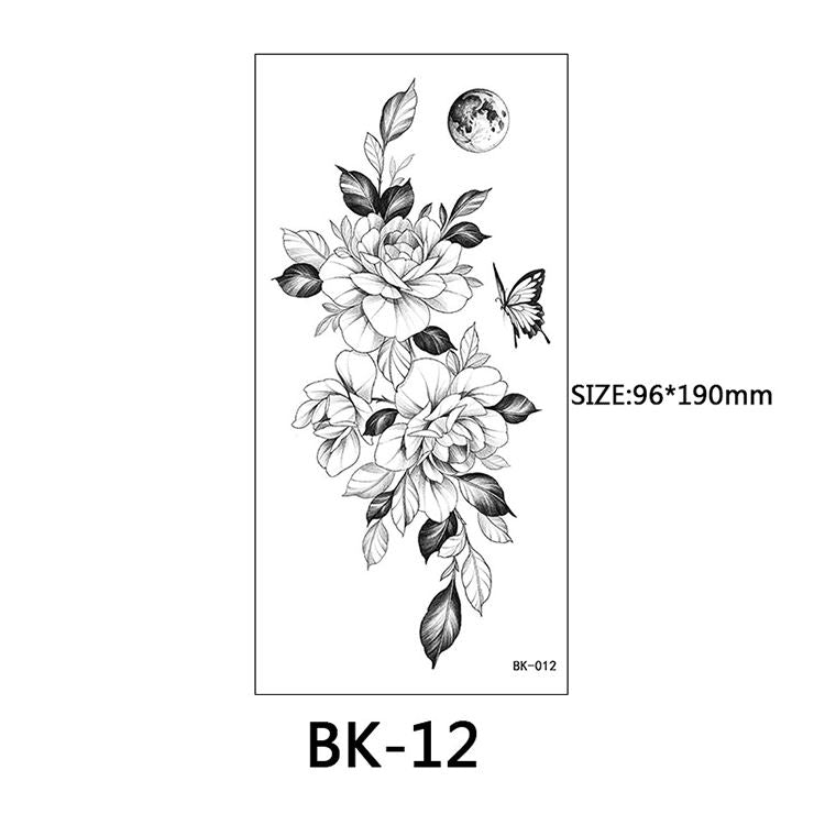 40 Kinds of Sketch Flower Tattoo Stickers
