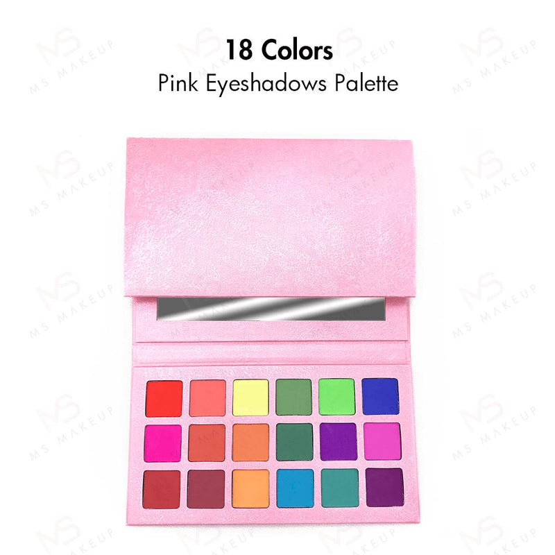 18 Colors Pink Eyeshadows Palette - MSmakeupoem.com