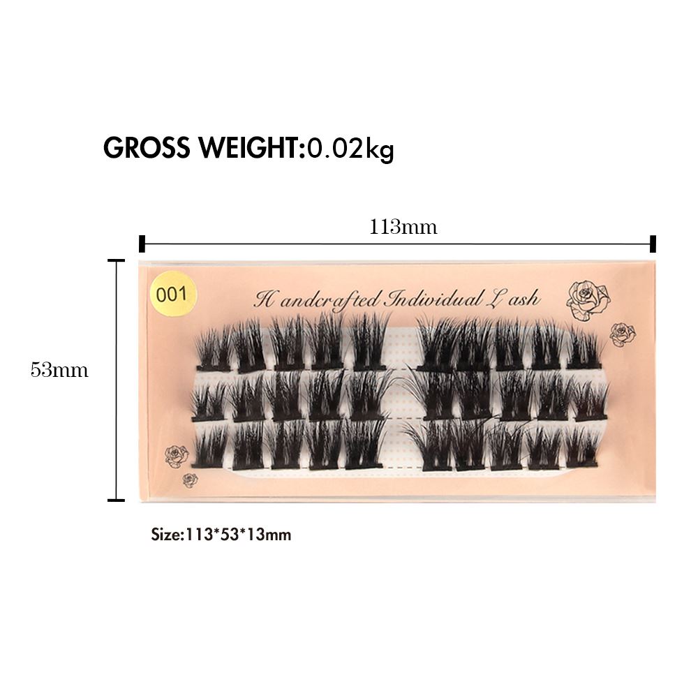 Segmented single-cluster false eyelashes naturally thick