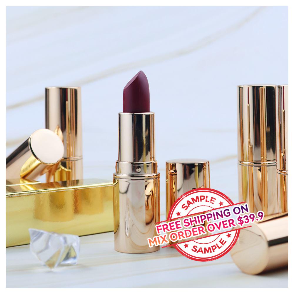 【SAMPLE】8 Color Matte Golden Round Tube Lipstick -【Free Shipping On Mix Order Over $39.9】