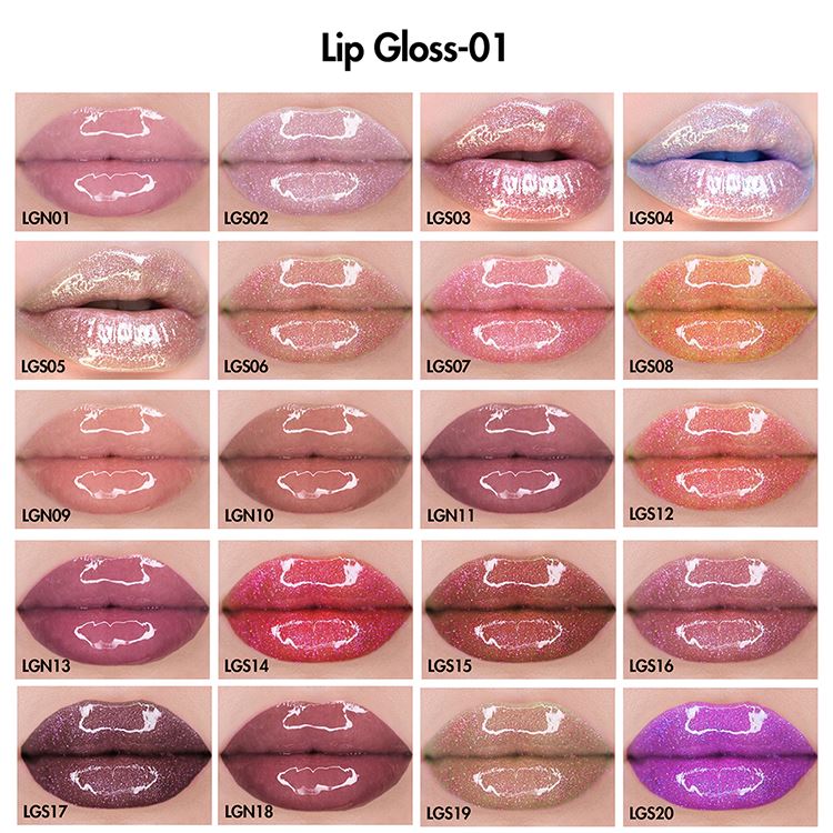 Juego de 10 barras de labios líquidas con tapa rosa mate/brillo de labios