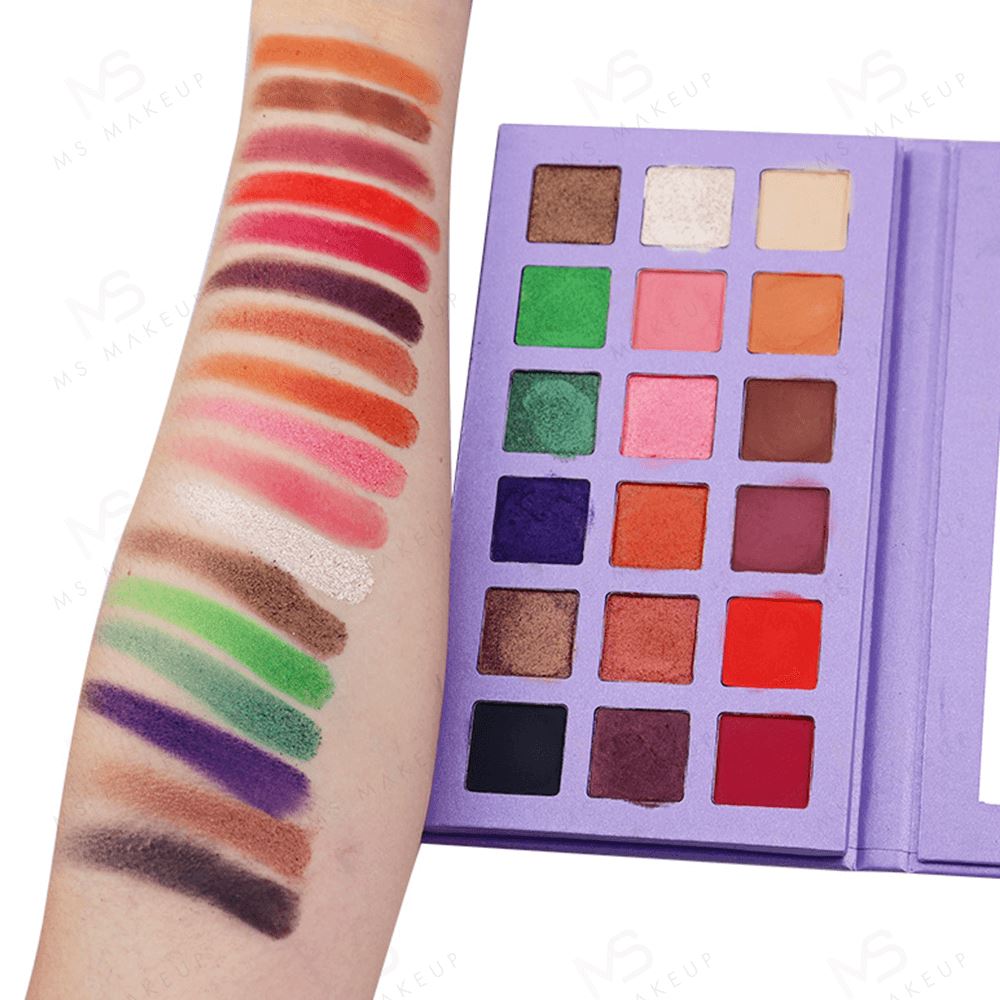 18 Colors Purple Eyeshadow Palette - MSmakeupoem.com