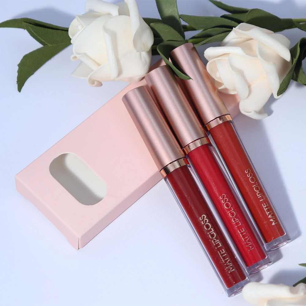 Nude Pink matte lip gloss Set (3PCS)