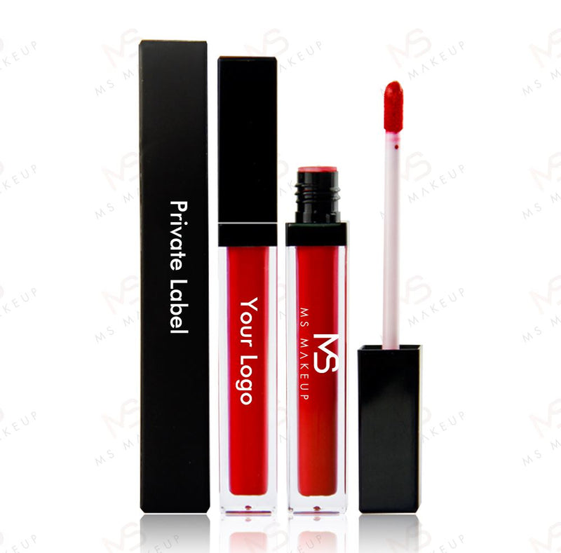 Barras de labios líquidas de tubo cuadrado con tapa negra de 43 colores (color # 01- # 33)