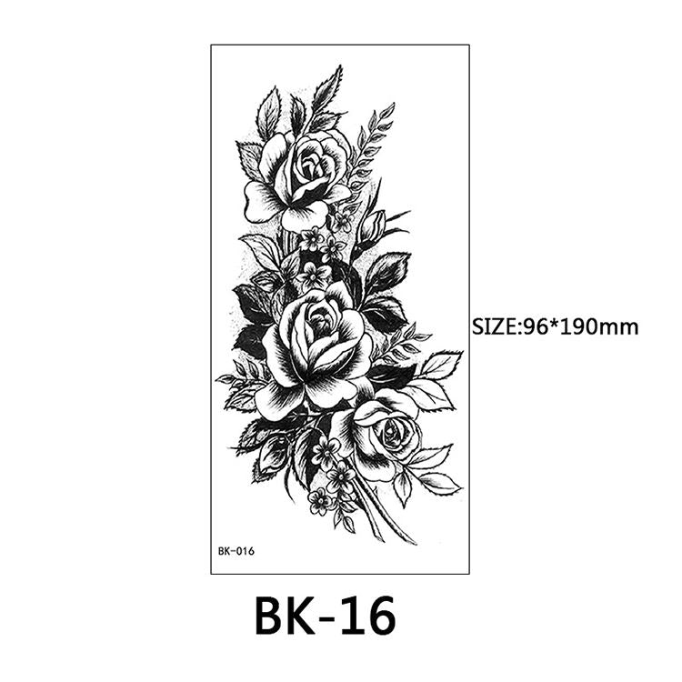 40 Kinds of Sketch Flower Tattoo Stickers
