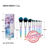 【SAMPLE】10 pcs Colorful Diamond Handle Makeup Brushes With Bag -【Free Shipping On Mix Order Over $39.9】