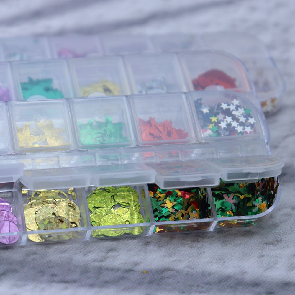 Schneeflocke Weihnachtsmann Baum Nail Art Ornament Glitter Diamant