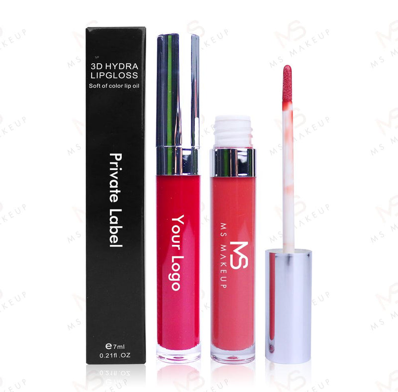 Brillos labiales de tubo redondo con tapa plateada de 5 colores