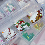 Schneeflocke Weihnachtsmann Baum Nail Art Ornament Glitter Diamant