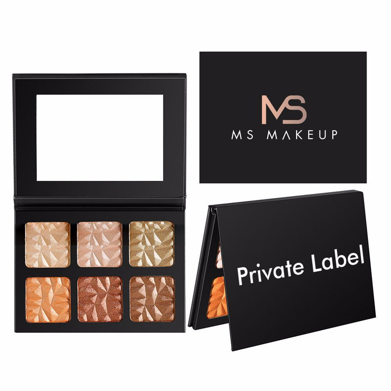 Palette de surbrillance et de contour de diamant de 6 couleurs