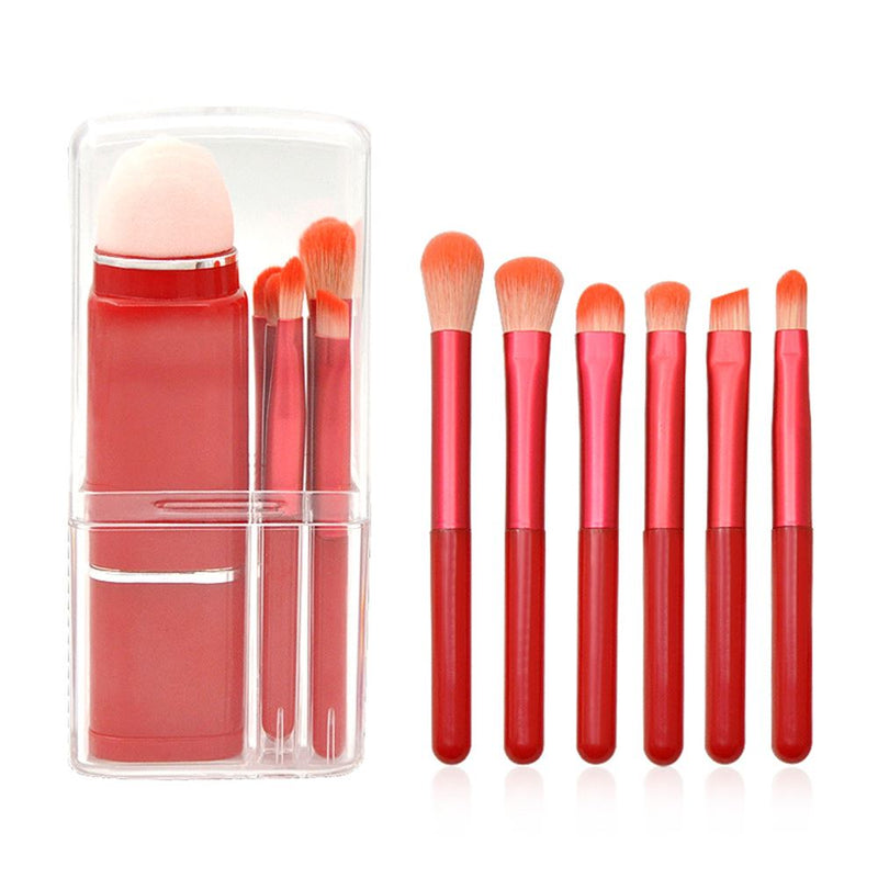 8pcs makeup brushes in a transparent box(Include: Retractable loose powder puff sponge egg eye brush )