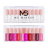 10pcs matte pink lid liquid lipstick/lip gloss set
