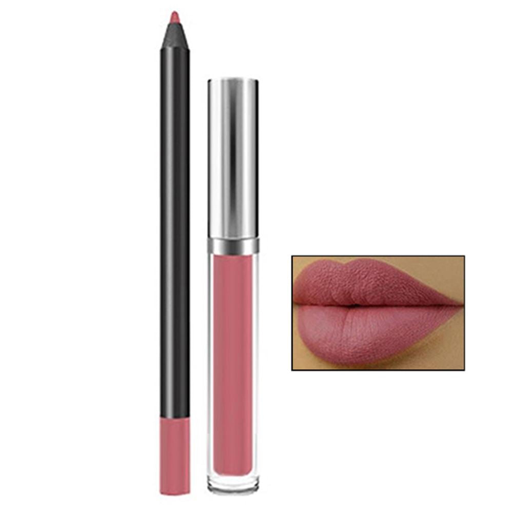 Long Lasting Lip Liner Matte Lipstick Crayon Pencil and Lip Gloss