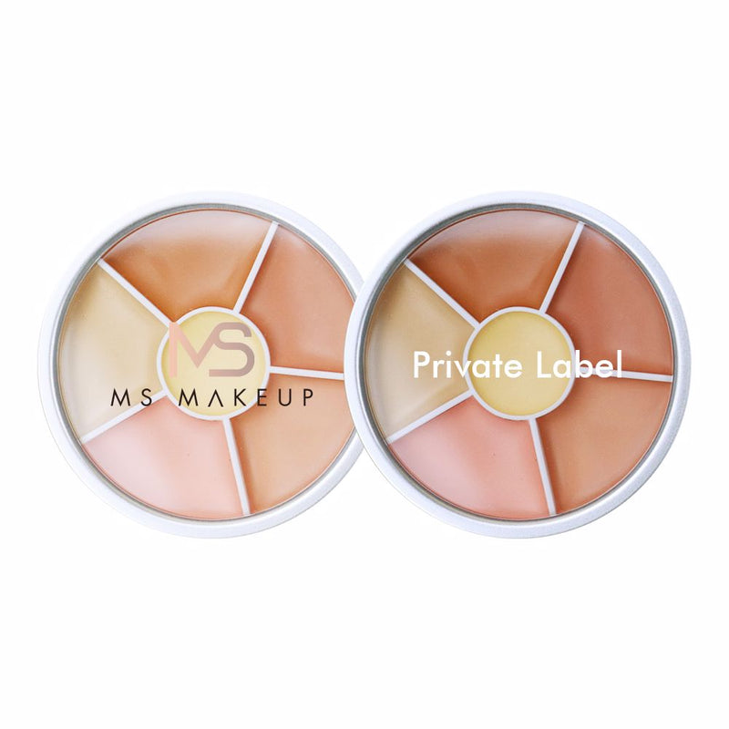Marque de distributeur de correcteur végétalien de palette de correcteur de pleine couverture blanche de 6 couleurs