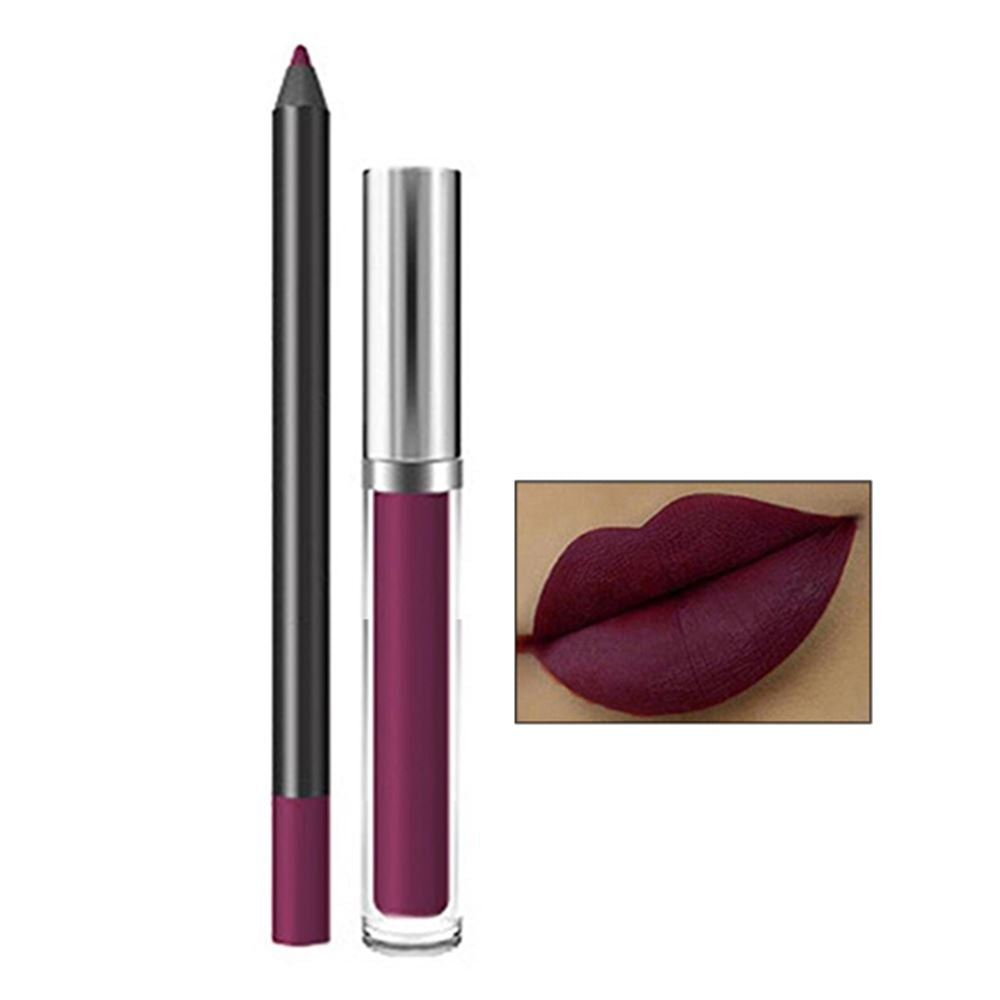 Long Lasting Lip Liner Matte Lipstick Crayon Pencil and Lip Gloss
