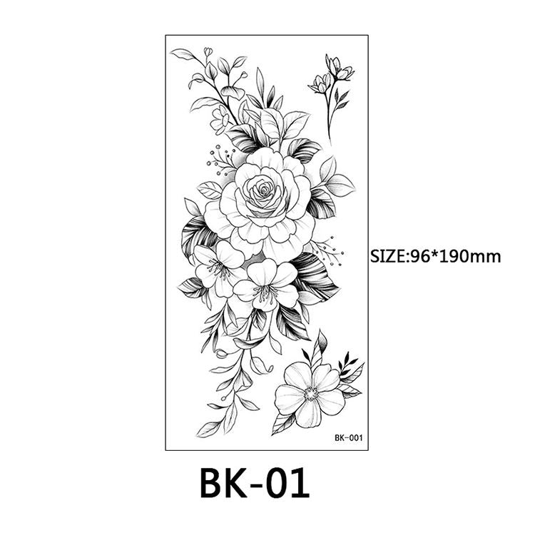 40 Kinds of Sketch Flower Tattoo Stickers
