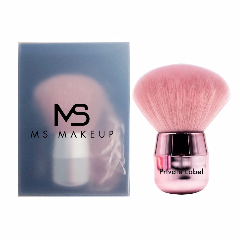 Short Handle Single Loose Powder Makeup Brush with Gift Box / Pink