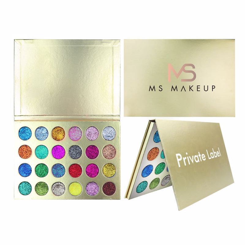 Paleta de sombras de ojos con purpurina dorada de 24 colores
