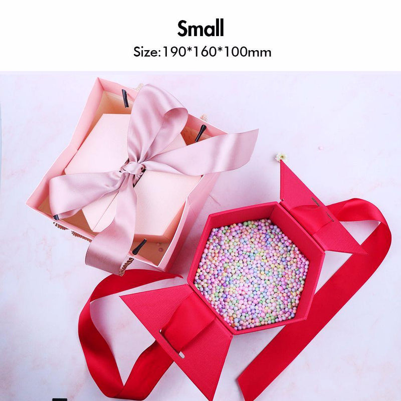 Linda caja de regalo rosa y bolsa de regalos de alta calidad al por mayor para bodas