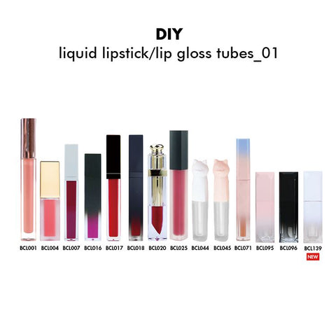 Tubos cuadrados de brillo de labios y lápiz labial líquido DIY 01