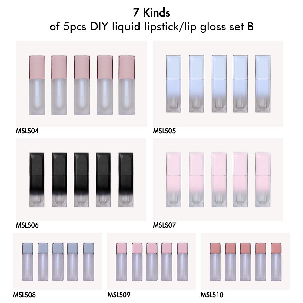 Juego de 5 uds de pintalabios líquido/brillo de labios Diy-B