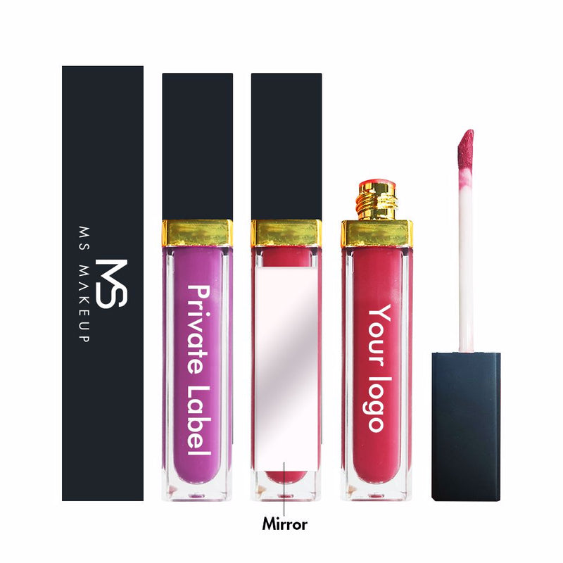 30 Colors Black Lid Liquid Lipstick with Mirror - MSmakeupoem.com