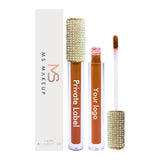 25 Colors Gold Cover Half with Diamond  Liquid Lipstick