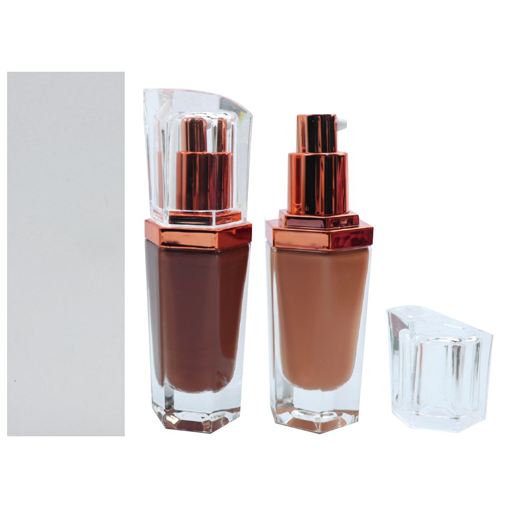15 Colors Golden Lid Hexagonal Tube Foundation