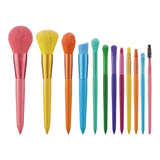 10 brochas de maquillaje con mango de diamante transparente con bolsa