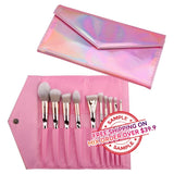 10 pcs Rose Gold Laser Makeup Brush Set - MSmakeupoem.com