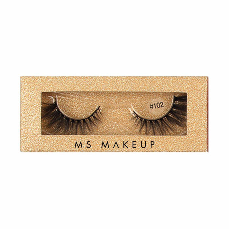 1 Pair 3D Imitation Mink Hair False Eyelashes With Square gold Box - MSmakeupoem.com
