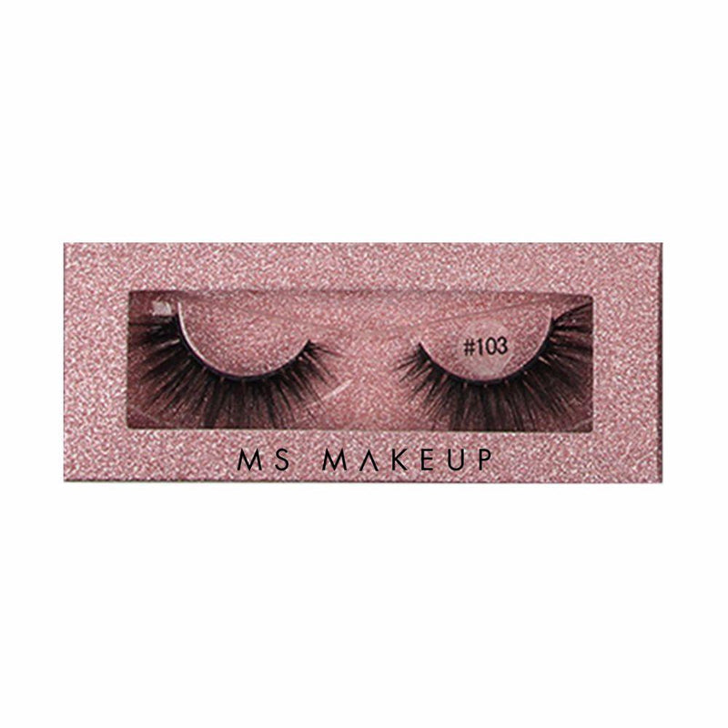 1 Pair 3d Imitation Mink Hair False Eyelashes with Square Nude Box - MSmakeupoem.com