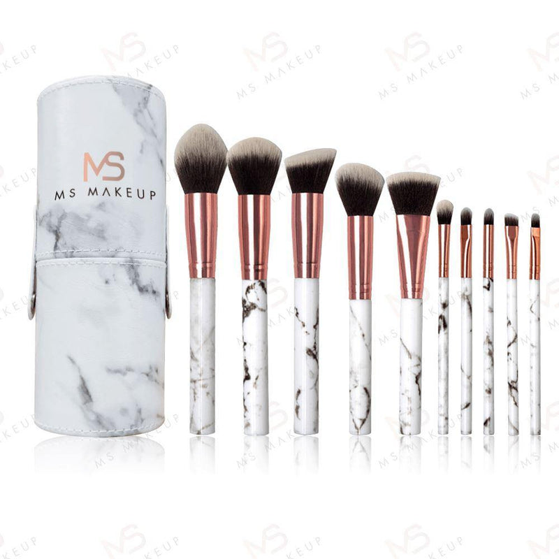 10pcs marble brushes (with holder) - MSmakeupoem.com