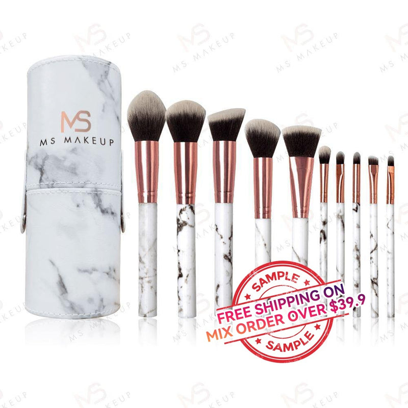 10pcs marble brushes (with holder) - MSmakeupoem.com