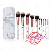 10pcs marble brushes (with holder) - MSmakeupoem.com