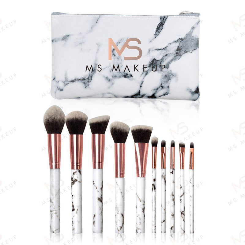 10pcs marble brushes(with bag) - MSmakeupoem.com