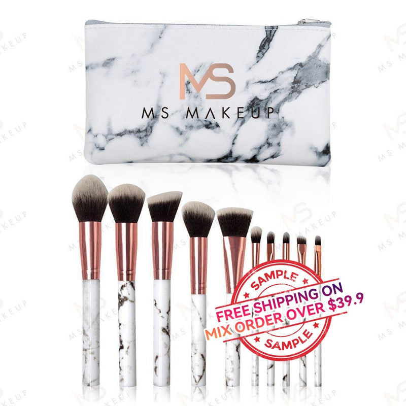 10pcs marble brushes(with bag) - MSmakeupoem.com