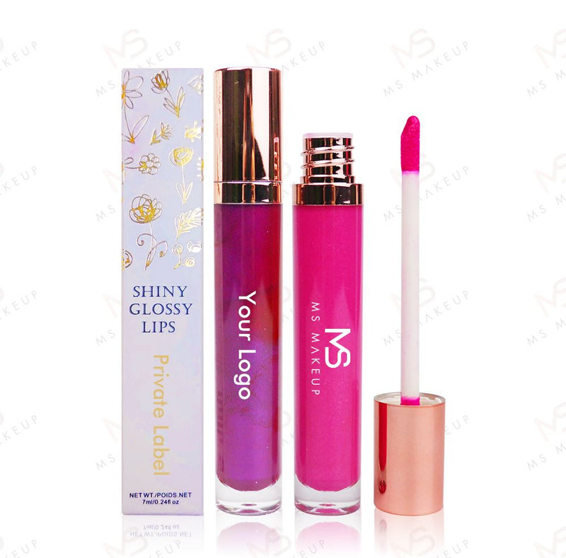 7 Colors Gold Lid Round Tube Lip Glosses