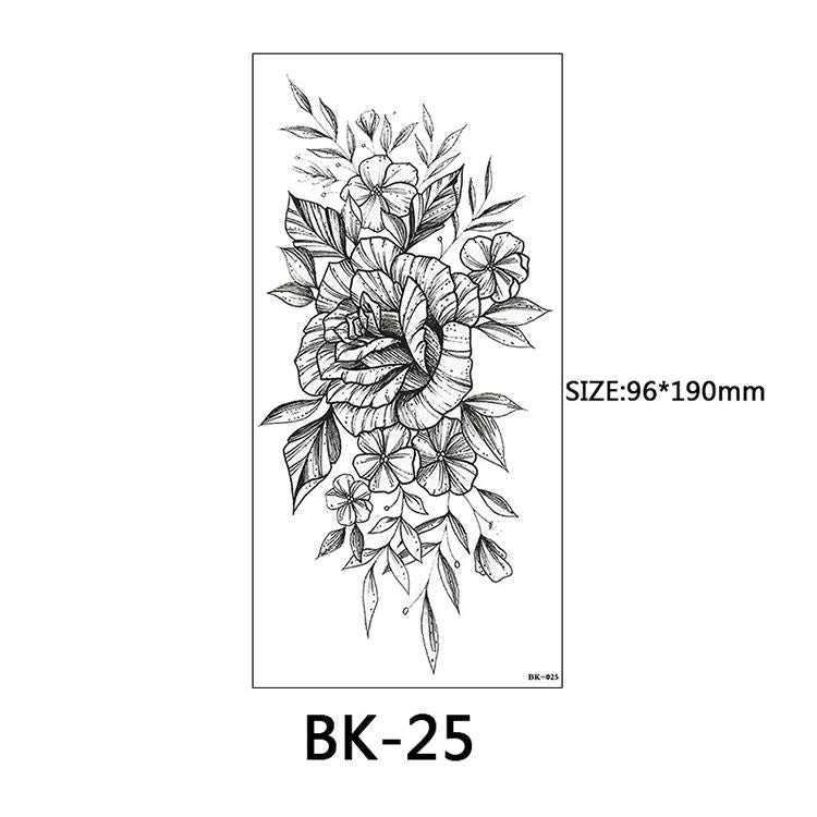 40 Kinds of Sketch Flower Tattoo Stickers