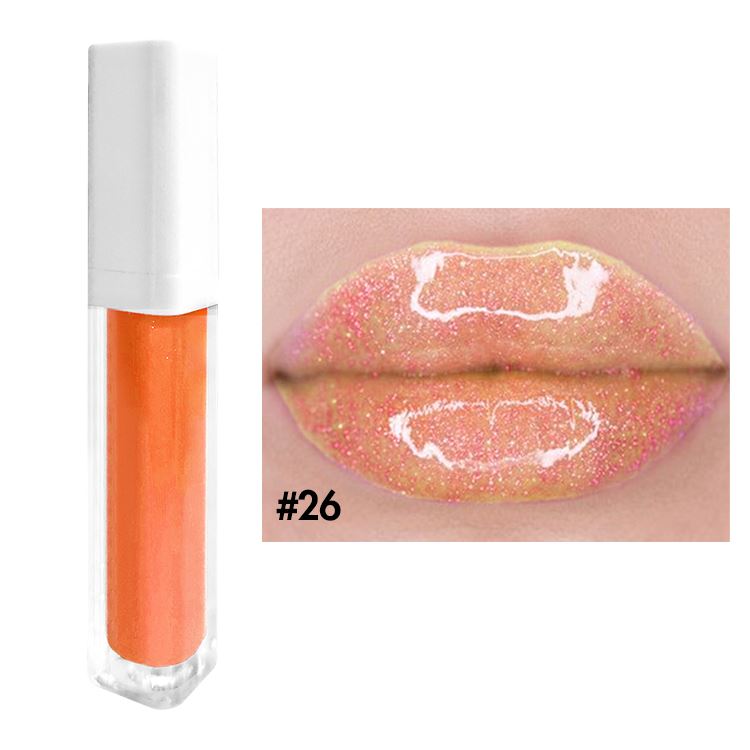 52 colors white square tube moisturizing lip gloss(#1-#26)