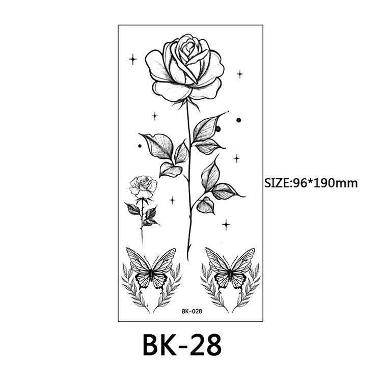 40 Kinds of Sketch Flower Tattoo Stickers