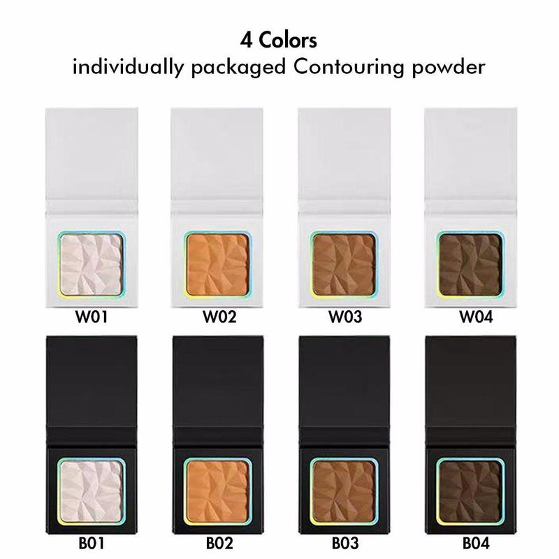 4 couleurs de poudre de contour emballées individuellement
